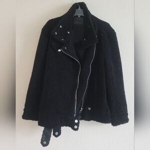 Blank NYC Sz Medium Faux Shearling Moto Jacket